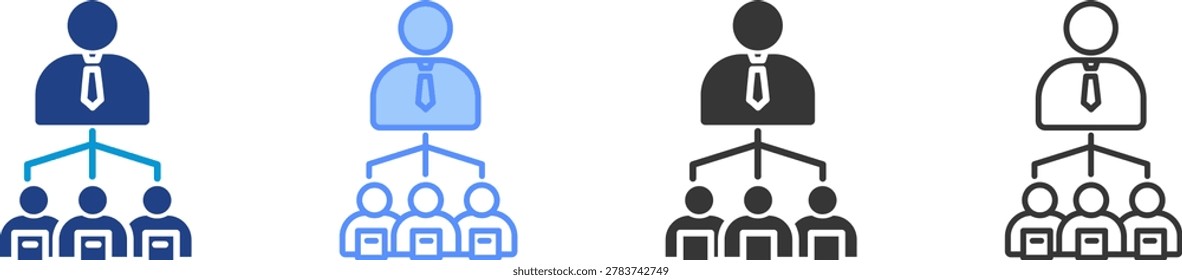 Delegation icon set multiple style collection