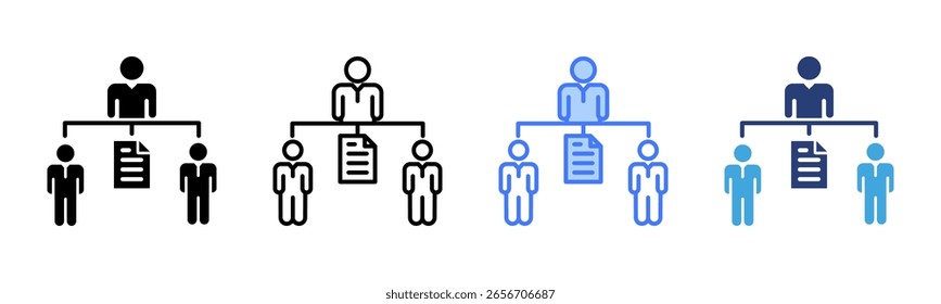 Ícone Delegação da coleção de vários estilos da folha