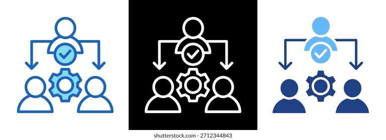 Delegation Icon triplestyle Vector Illustration