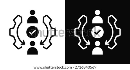 Delegation Icon White And Black Background Style