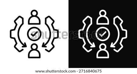Delegation Icon White And Black Background Style