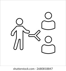 ícones de delegação. vetor de linha simples