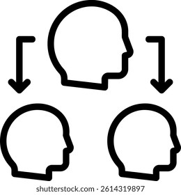 delegation line icon illustration vector