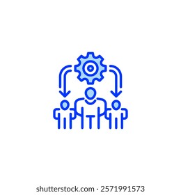 Delegation line icon. Universal creative premium symbol. Vector sign icon logo template. Vector illustration
