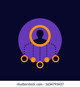 delegation and management icon, vector concept