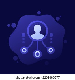 icono de delegación o multitarea, diseño vectorial