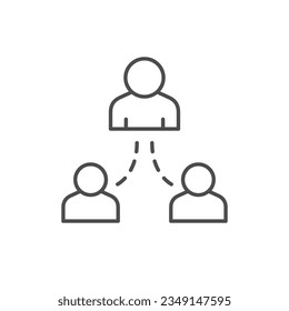 Delegation process line outline icon