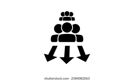 delegation symbol, black isolated silhouette