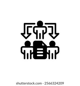 Delegation Task Glyph Icon. linear style sign for mobile concept and web design. Outline vector icon.