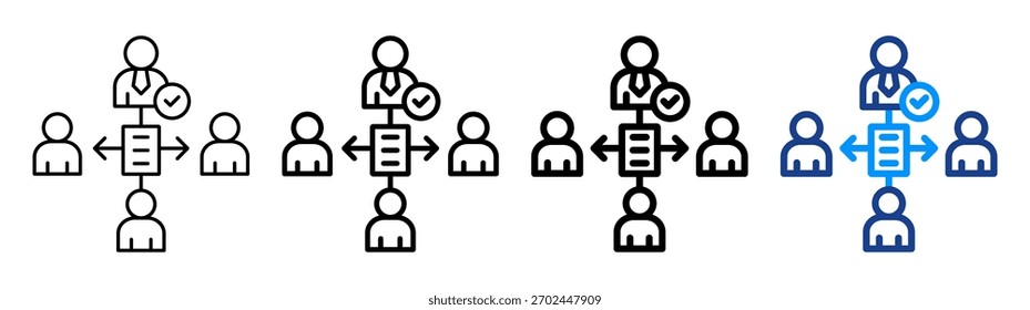Delegation Tasks Icon Different Outline Collection Set