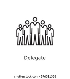 Delegation Vector Line Icon