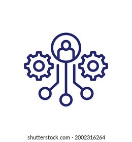 delegation work line icon on white
