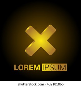 Delete 3D Golden Metallic Premium Royal Corporate Logo / Icon