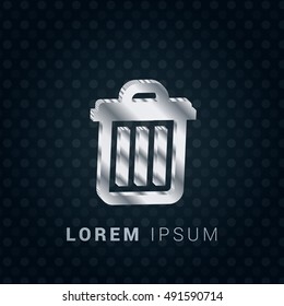 Delete 3D silver/platinum metallic chromium precious Icon / Logo Design