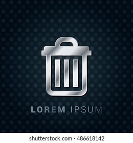 Delete 3D Silver/Platinum/Steel Metallic Premium Icon / Logo Design