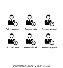Borrar, información de Cuenta, Asistencia, alerta, bloque, Actualizar, icono