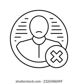 eliminar vector de icono de línea de cuenta. eliminar el signo de cuenta. símbolo de contorno aislado ilustración negra