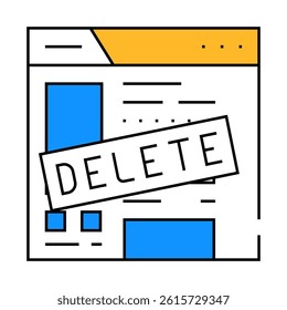 delete account line icon vector. delete account sign. isolated symbol illustration