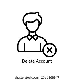 Delete Account vector  outline Icon Design illustration. Web store Symbol on White background EPS 10 File 