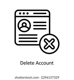 Delete Account Vector    outline Icons. Simple stock illustration stock