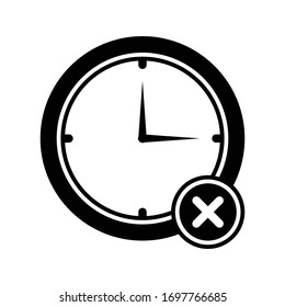 Delete alarm icon glyph vector design