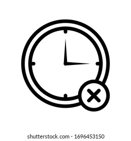 Delete alarm icon outline vector design