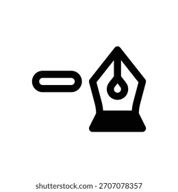 Ankerpunkt löschen. Konturenstrichvektorsymbol mit schwarz gefüllten Details.