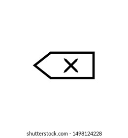 Delete backspace keyboard key line art vector icon for apps and websites