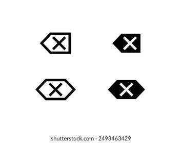 Delete backspace keyboard key line  icon for apps and websites line and flat icons set, editable stroke isolated on white, linear vector outline illustration, symbol logo design style