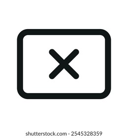 Delete bank card UI icon, banned card simple line user interface vector symbol