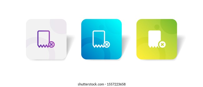 delete from bill transaction round icon in outline and solid style with colorful smooth gradient background, suitable for mobile and web UI, app button,  infographic, etc
