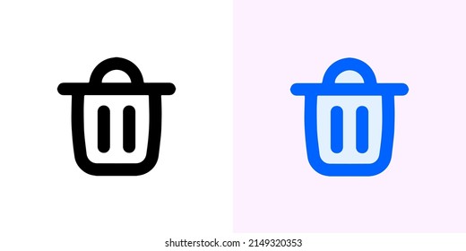 Delete bin icon design. Trash bin vector icon illustration template.