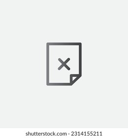 Delete Blank Document  Icon Illustration Vector Editable Color
