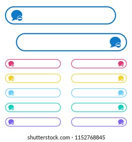 Delete blog comment icons in rounded color menu buttons. Left and right side icon variations.
