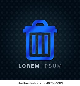 Delete Blue metallic chromium precious Icon / Logo Design