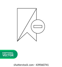 Delete bookmark line icon 2