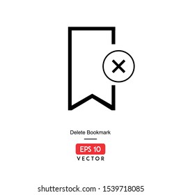 Delete bookmark line icon vector, EPS10 - Vector