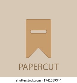 Delete bookmark papercut icon. Simple glyph, flat vector of web icons for ui and ux, website or mobile application