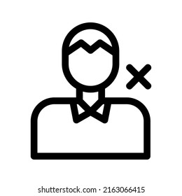 delete business man icon or logo isolated sign symbol vector illustration - high quality black style vector icons
