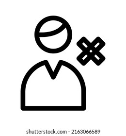 delete business man icon or logo isolated sign symbol vector illustration - high quality black style vector icons
