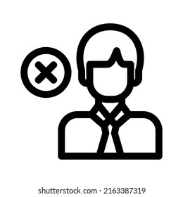 delete business man icon or logo isolated sign symbol vector illustration - high quality black style vector icons
