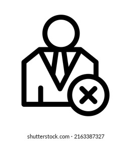 delete business man icon or logo isolated sign symbol vector illustration - high quality black style vector icons

