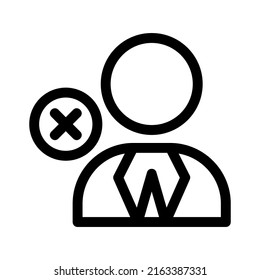 eliminar icono del hombre de negocios o logotipo símbolo de signo aislado ilustración vectorial - iconos vectoriales de estilo negro de alta calidad
