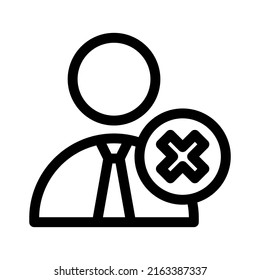 Löschen Sie das Symbol oder Logo eines Geschäftsmanns, einzelne Zeichen, Vektorgrafik - hochwertige Vektorgrafiken im schwarzen Stil
