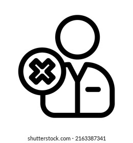 delete business man icon or logo isolated sign symbol vector illustration - high quality black style vector icons
