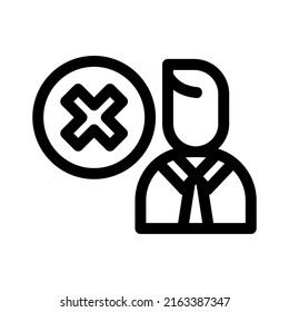 eliminar icono del hombre de negocios o logotipo símbolo de signo aislado ilustración vectorial - iconos vectoriales de estilo negro de alta calidad
