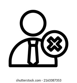 delete business man icon or logo isolated sign symbol vector illustration - high quality black style vector icons
