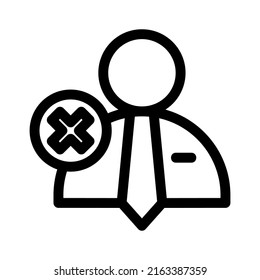 delete business man icon or logo isolated sign symbol vector illustration - high quality black style vector icons
