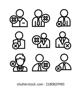 delete business man icon or logo isolated sign symbol vector illustration - Collection of high quality black style vector icons
