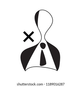 delete businessman user icon vector.